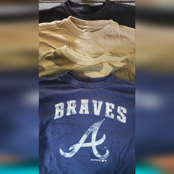 Kids Size M (8) Bundle Of 3 Faded Glory T Shirts And 1 Navy Blue Atl Braves Tees - Picture 2 of 5